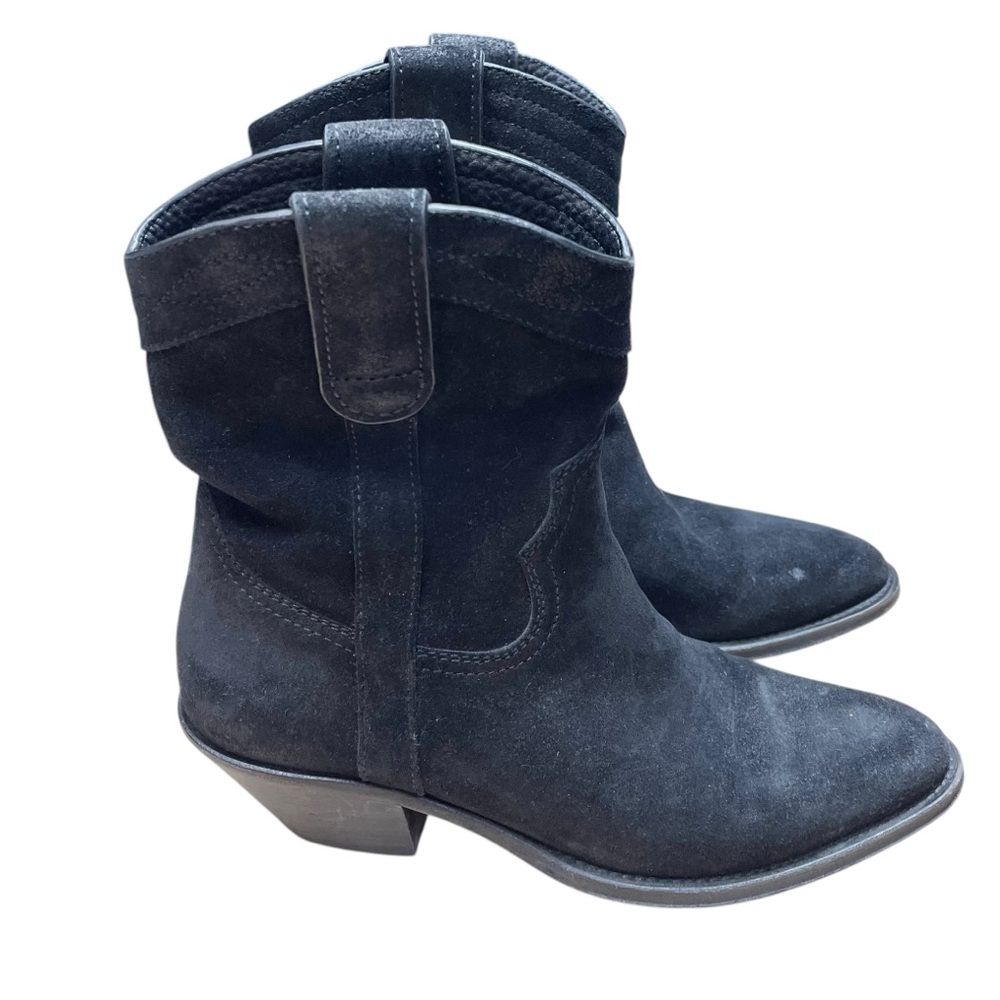 Saint Laurent Santiag Eastwood Boots Suede Nero Size 39